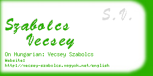 szabolcs vecsey business card